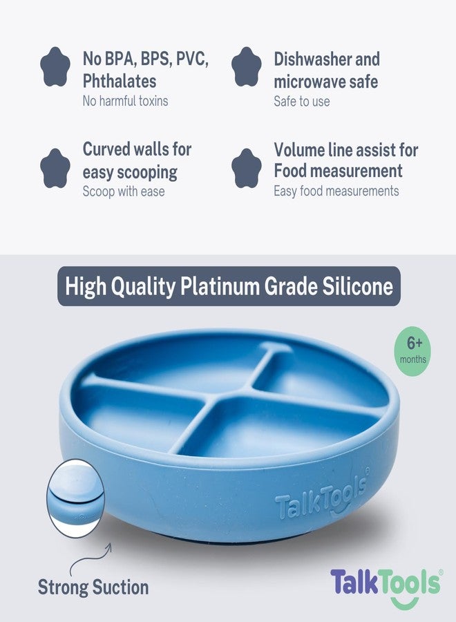 TalkTools Itsy Plate Must-Have Silicone Baby Plates with Suction | Non-Toxic Toddler Feeding Plate | Divided Portion Control Tray | BPA-Free, Easy-Clean, Travel-Friendly Baby Dishware - Made in USA - Image 2